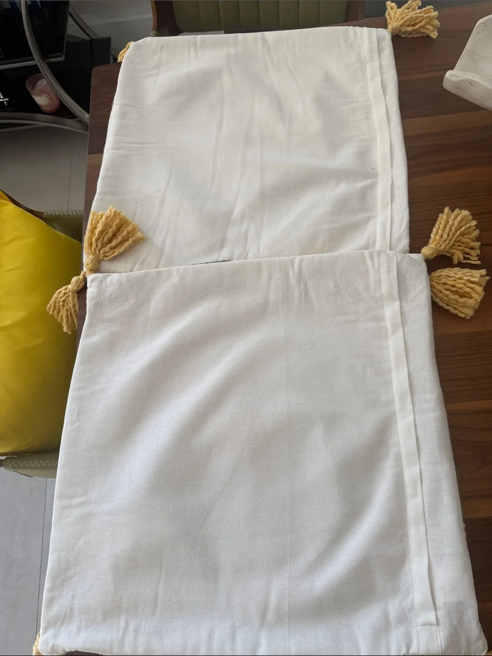 Floral Textured Accent Pillow Cover in Yellow and Olive